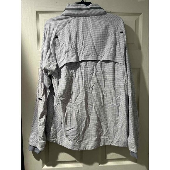 Lululemon Men Sprint Jacket II Long Sleeve Houndstooth White Gray Size M - Picture 8 of 12